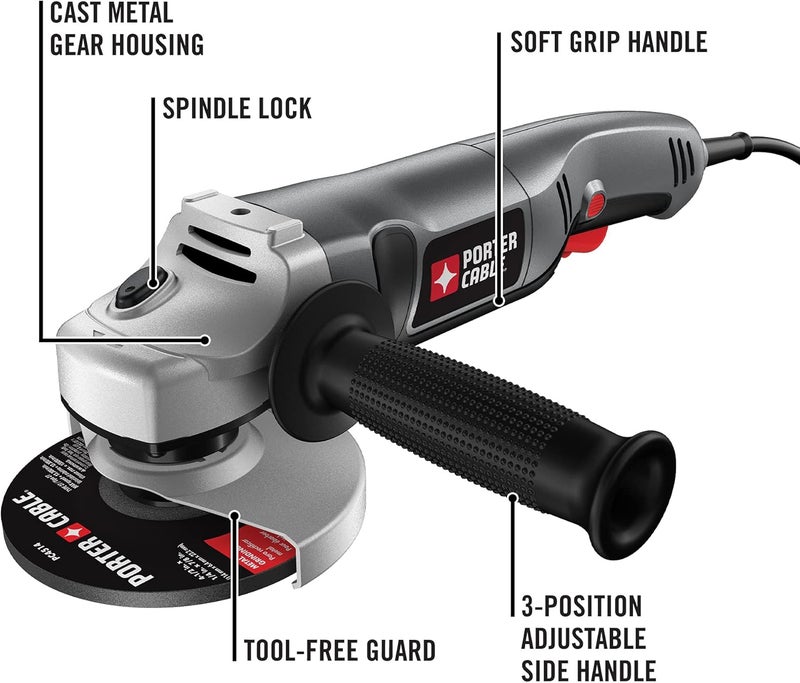 PORTER CABLE Angle Grinder Tool, 4-1/2-Inch, 7.5-Amp (PC750AG) - Image 2